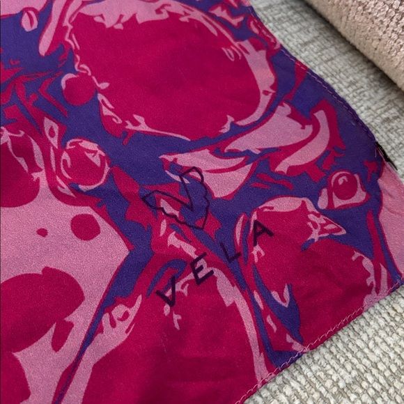 VELA Scarves 100% Mulberry Silk Lava Lamp Hijab Square size - Picture 4 of 4